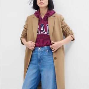 GAP long topcoat camel size medium
